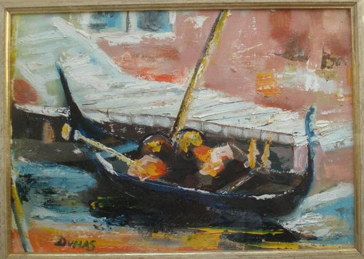Dumas Burgato Gabriella - Gondola a Venezia - olio tela - 35 X 25