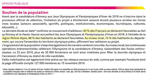 28 Mars 2011 - Candidature Annecy 2018 - Soutien de la Population