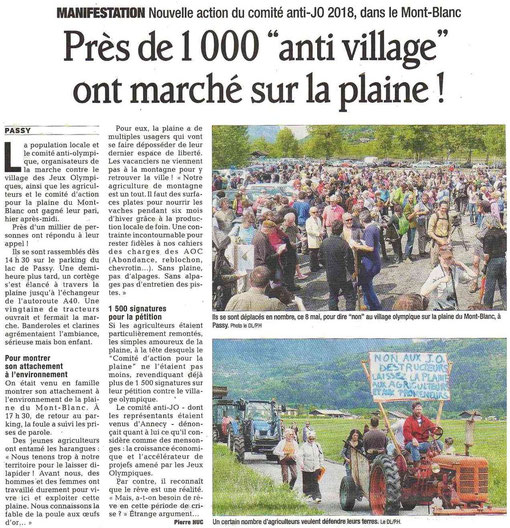 Près de 1000 Anti village Olympique ont marché sur la plaine 