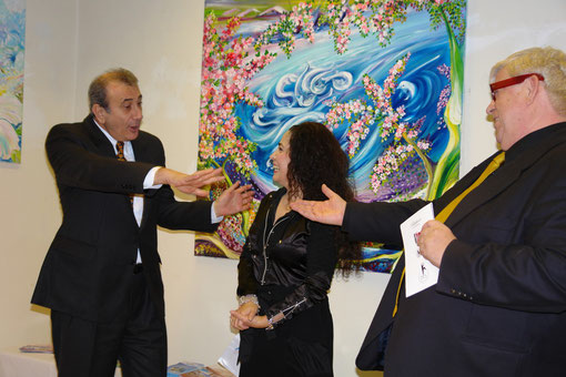 2009 Eröffnungs Momente meiner Ausstellung Botschafter Ecvet Tezcan, ich Neşe Banu Argadal, Günther W. Wachtl