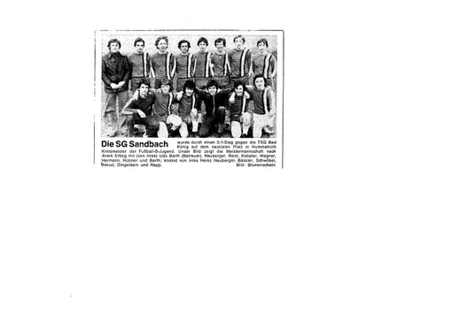 SGS - B-Jugend Kreismeister 1975