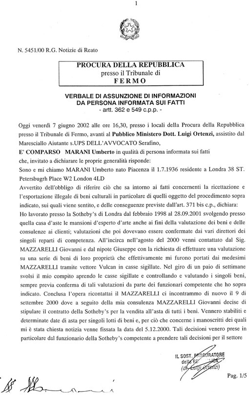 Dichiarazione Dott. Marani