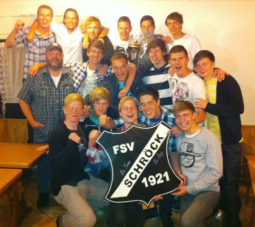 Der frisch gebackene Meister der Kreisliga: Die A- Jugend des FSV Schröck
