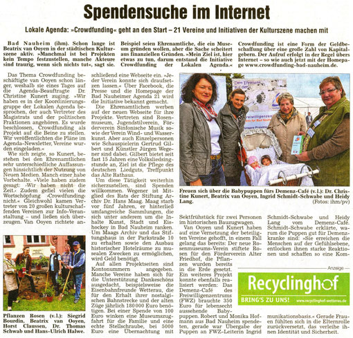 Spendensuche im Internet, WZ 05.10.2013