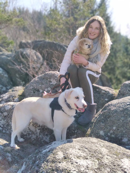 26.03.2020 Elodie beim Spaziergang mit ihren Hunden