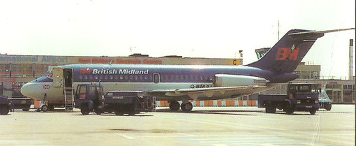 Douglas DC-9-14 der British Midland/Postkarte/Privatsammlung