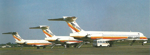 Zwei MD-87 und eine MD-83/Courtesy: Aero Lloyd