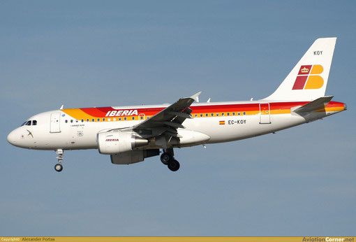 Eine Airbus A319-100 der Iberia/Courtesy: Alexander Portas