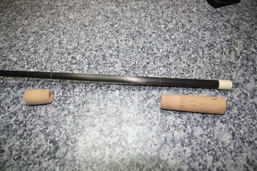 Rutenbau, Spinnrute, Kreuzwicklung, Fuji DPS, Split Grip, Custom Rod, Ringe entfernen, Ringwicklung, Lack, Kork, Duplon, Endkappe