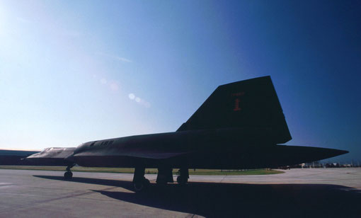 An SR-71 taxis to its takeoff runway.