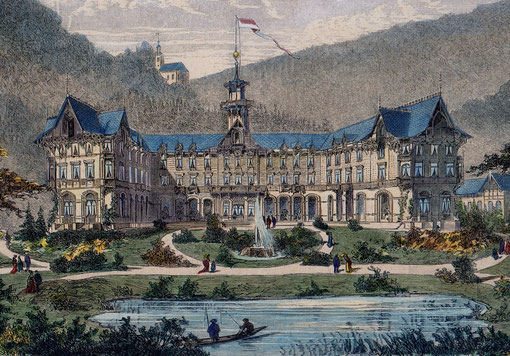 Klimatische Heilanstalt Falkenstein 1875, Holzstich J. J. Kirchner