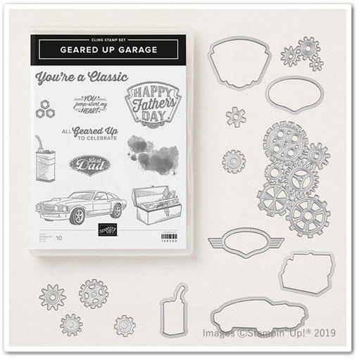 geared up garage stamp set