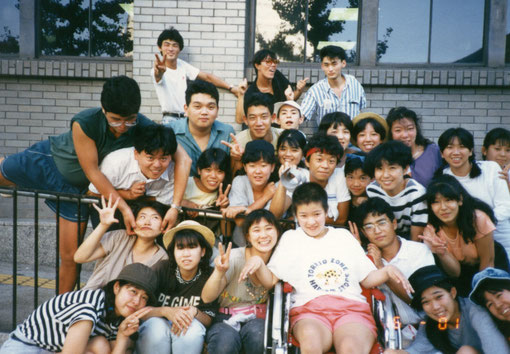 　　　　　　　　　　　　　大阪・信太山での小中冒険キャンプ（1989.8）