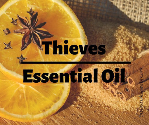 "Thieves Essential Oil" over citrus, cinnamon, and cloves