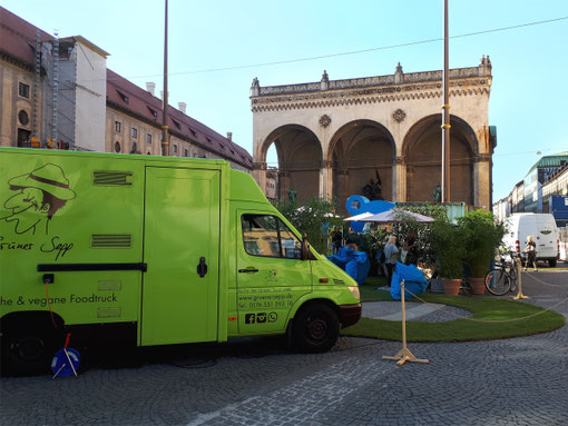 Vegetarischer Food Truck auf dem Odeonsplatz München