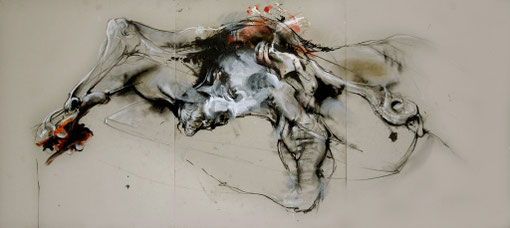Acrylique sur carton Dim:76cmx177cm