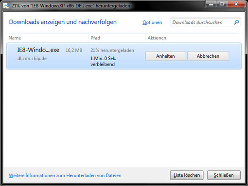 Der Downloadmanager.