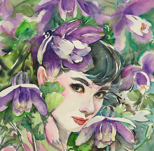 Рисунок Ryu Eunja – Audrey Hepburn