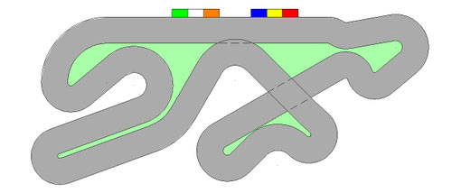 Most, plan de la piste