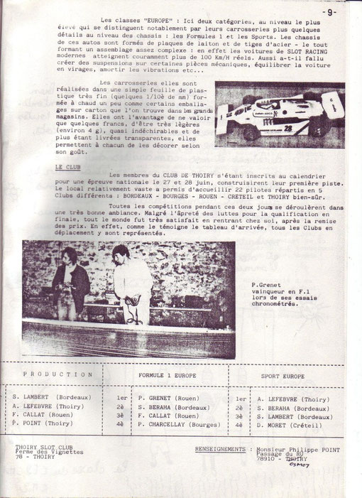 Article de presse du meeting de Thoiry 1981