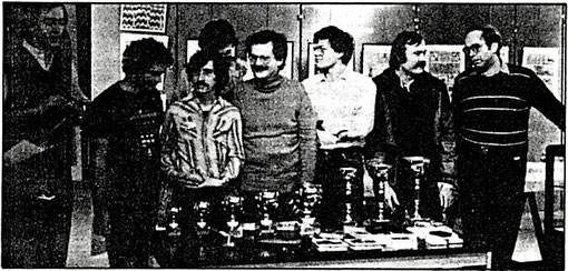 Didier Moret, Philippe Thibault, Barry Magee, (non identifié caché derrière ) Axel Pommeranz, Jack Mandard, ( non identifié ) Jean-Pierre Sutter