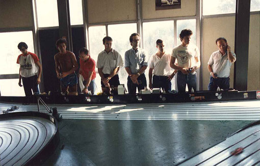 Finale Formule 1 - Bordeaux 1986. Les pilotes : JEAN-CLAUDE MALHERBE. GÉRARD CAUPÈNE. SERGE VUILLEMIN. FRÉDÉRIC CARDIN. DIDIER RITTER. JEAN-NOËL PASCAL. WILLIAM INGHELBRECHT. SAMY BÉRAHA.
