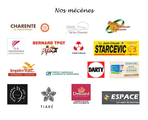 Images des logos d'entreprises et organismes publiques soutien