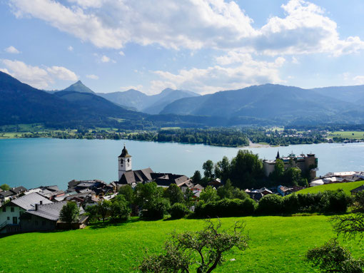Blick auf Wolfgangsee Sehenswürdigkeit am Wolfgangsee