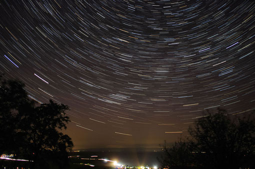 Sternstrichspuren gesehen von der Hasenburg am 12.05.2012 gemeinsam mit Marco Heß