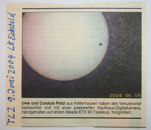 Sternenfreunde Eichsfeld, Venus, Sonne