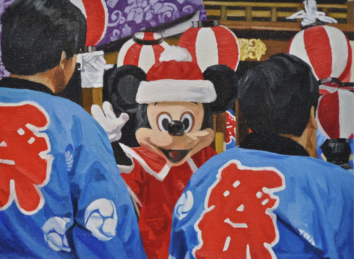 お祭り/ Festival, 2014, 455×606mm, Oil on canvas