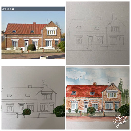 Votre maison peinte à l'aquarelle