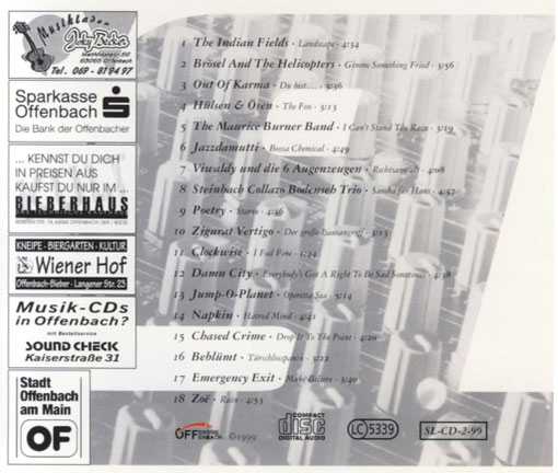 CD-Cover Rückseite "Schnelles Leben ... die Fortsetzung"