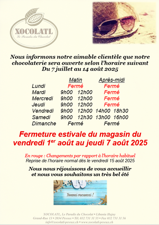 Xocolatl, Le Paradis du Chocolat