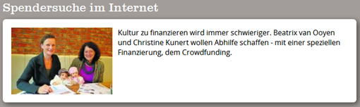 Crowdfunding, Frankfurter Neue Presse, Text und Foto: Petra Ihm-Fahle, 04.10 2013