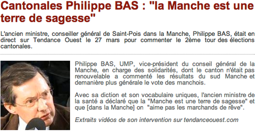 Philippe Bas au micro de Tendance Ouest, dimanche 27 mars 2011