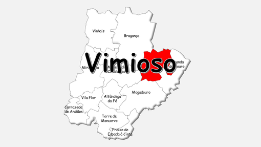 Localização do concelho de Vimioso no distrito de Bragança