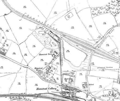 Hamstead Colliery, Ordnance Survey map now in the public domain, uploaded to Wikipedia by Oosoom. See Acknowledgements for a link to Wikipedia.