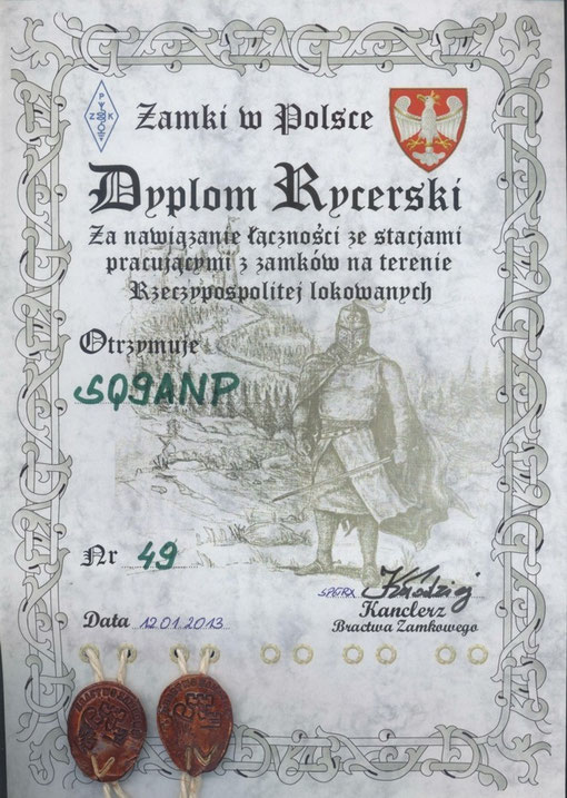 DYPLOM RYCERSKI - ZAMKI W POLSCE