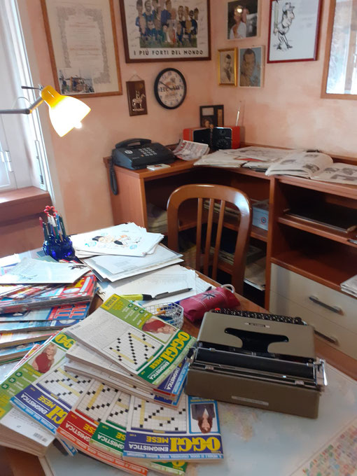 Nella foto lo studio di Giancarlo Mangini (per gentile concessione della famiglia)
