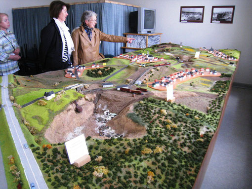 Landschaftsmodell mit Tagebau im Heimatmuseum Callenberg-Reichenbach