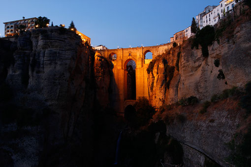 Puente Nuevo in Ronda at night, Andalusia, blog lonelyroadlover