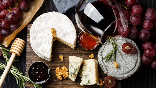 French cheese and wine