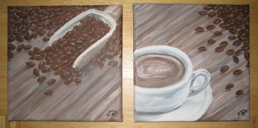 "Kaffeebohnen", August 2011, 2mal 20X20cm