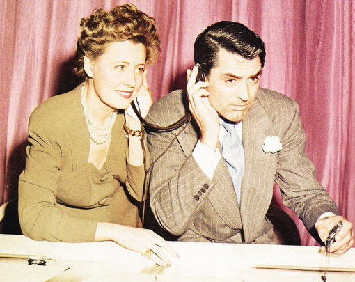 Perfect match - Irene Dunne and Cary Grant made three popular films together. Here in 1941, they perform a radio adaptation of one "Penny Serenade", to benefit the Motion Picture Relief Fund
