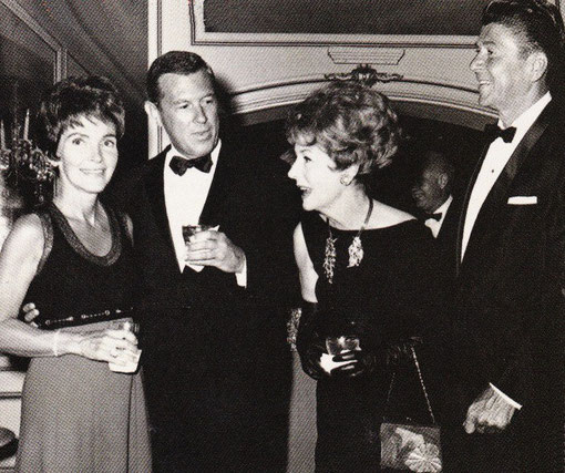 William Frye and Irene Dunne with Governor and Nancy Reagan at the Beverly Wilshire Hotel, in which Dunne was an investor.