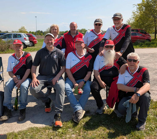 Landesliga-Mannschaft: Gerhard, Sascha, Ilona, Denis, Jürgen, Harald, Ralf, Christoph, Michael