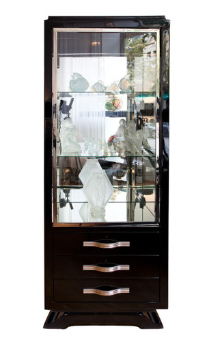 3-sided mirrored Art Déco Vitrine