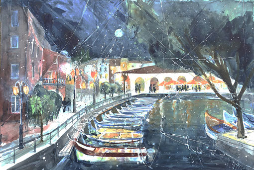 Gardasee_ Desenzano_ Mixed-Media Aquarell  38x56cm_2023