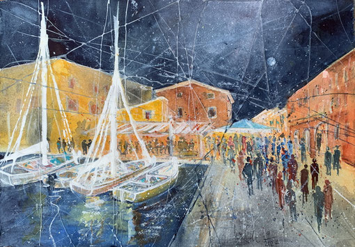 Gardasee_ Bardolino_ Mixed-Media Aquarell 30x42 cm_9-2024